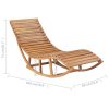 Rocking Sun Lounger with Cushion Solid Teak Wood – Anthracite