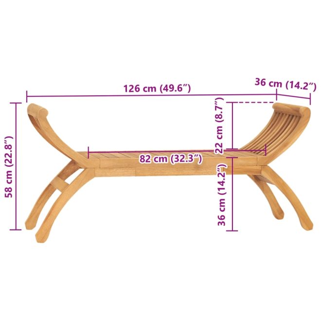 Garden Bench 120 cm Solid Teak Wood