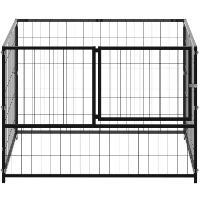 Dog Kennel Steel – 100x100x70 cm, Black