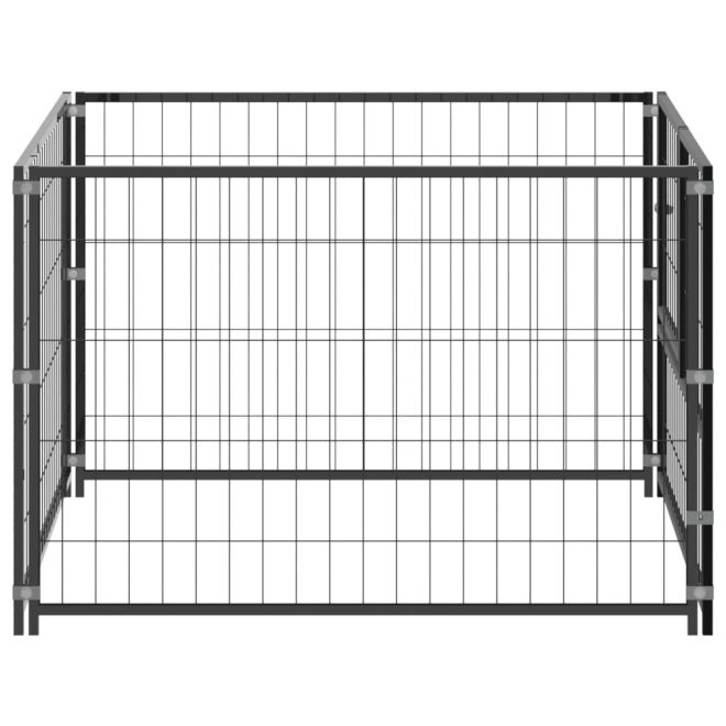 Dog Kennel Steel – 100x100x70 cm, Black