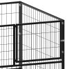 Dog Kennel Steel – 100x100x70 cm, Black