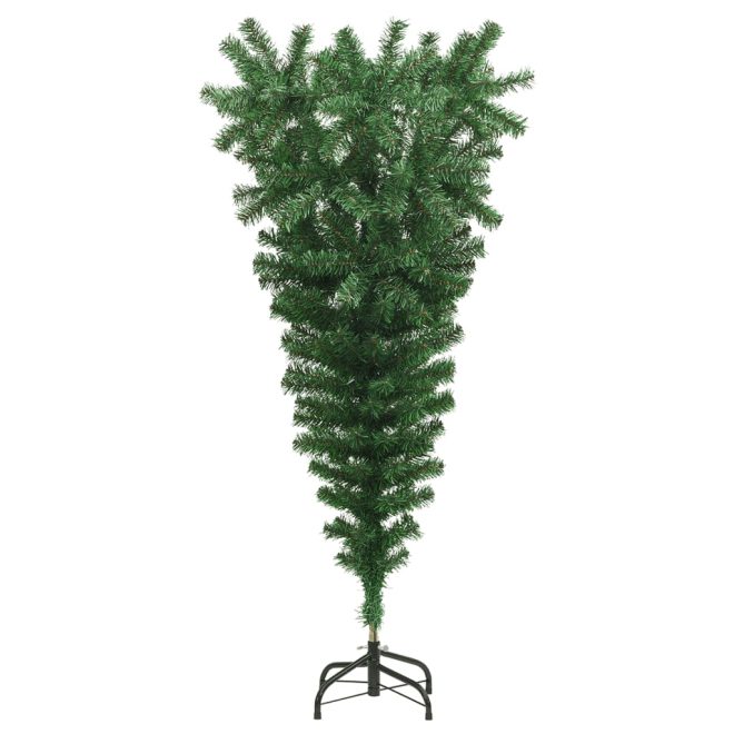 Upside-down Artificial Christmas Tree with Stand – 120×65 cm, Green