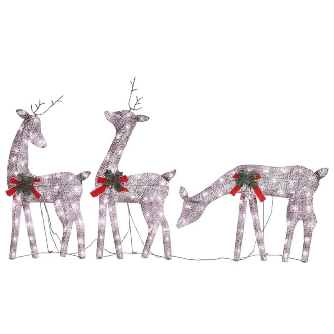 Christmas Reindeer Family 270x7x90 cm Mesh – Gold, 3