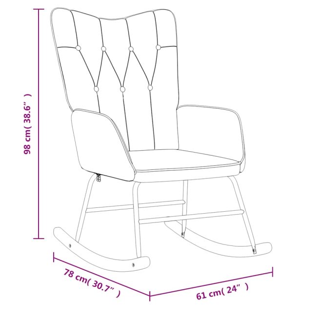 Rocking Chair Fabric – Dark Grey, Without Footrest