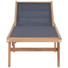 Folding Sun Loungers with Wheels 2 pcs Solid Teak and Textilene