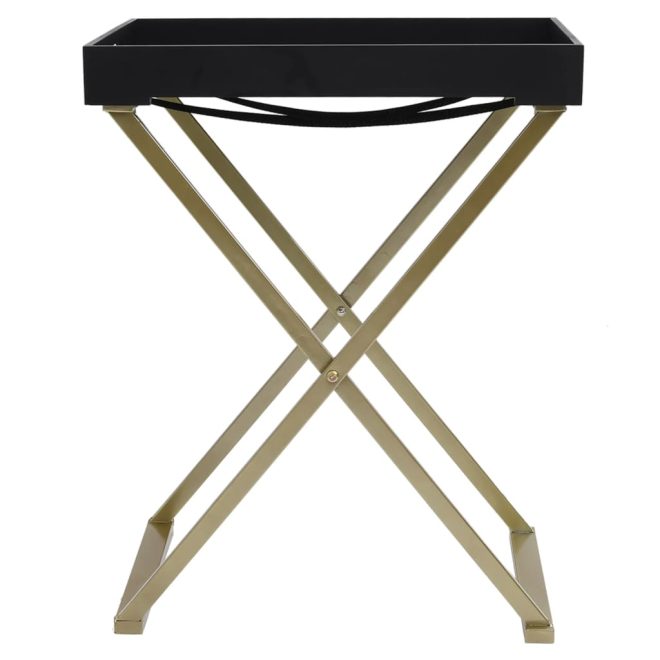 Folding Table 48x34x61 cm MDF – Gold and Black