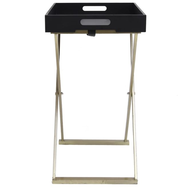 Folding Table 48x34x61 cm MDF – Gold and Black