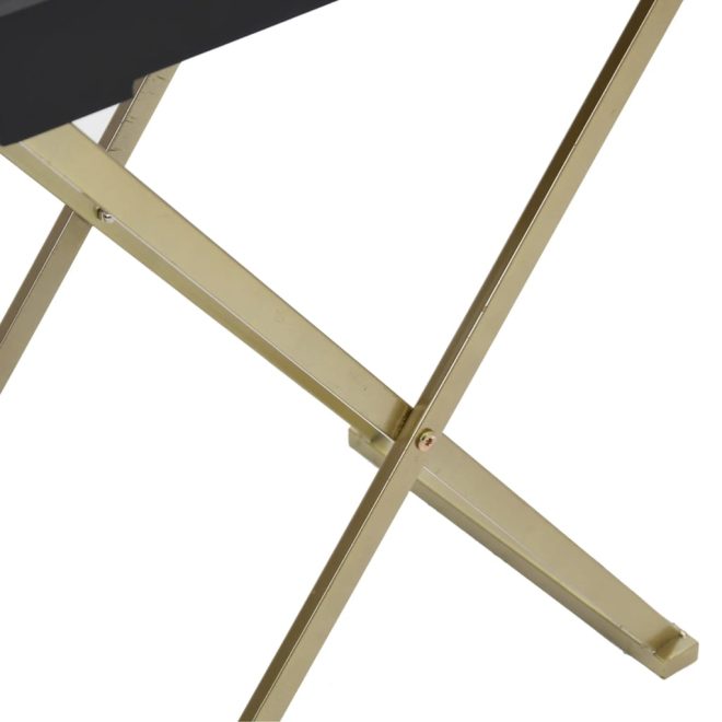 Folding Table 48x34x61 cm MDF – Gold and Black