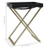 Folding Table 48x34x61 cm MDF – Gold and Black