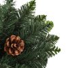 Artificial Christmas Tree with LEDs&Pine Cones – 150×89 cm, Green