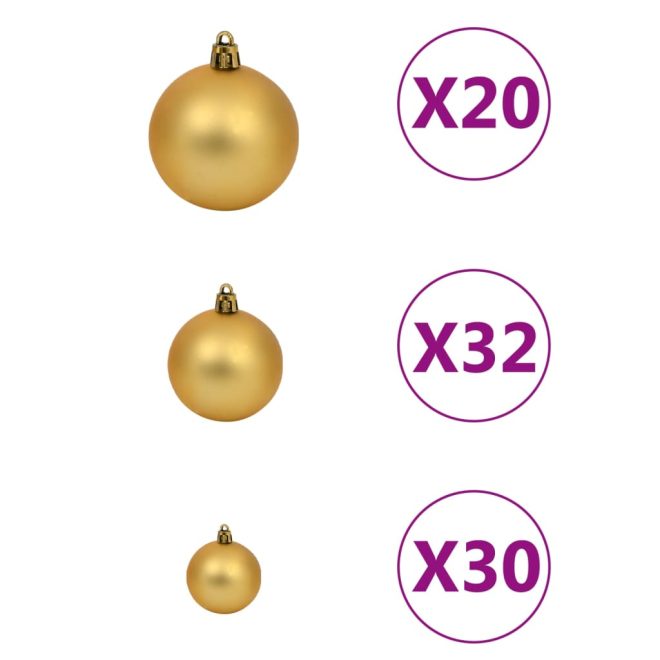 Artificial Christmas Tree LEDs&Ball Set&Flocked Snow Green – 400×190 cm, Gold