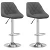 Bar Stool 2 Pcs Dark Grey Velvet