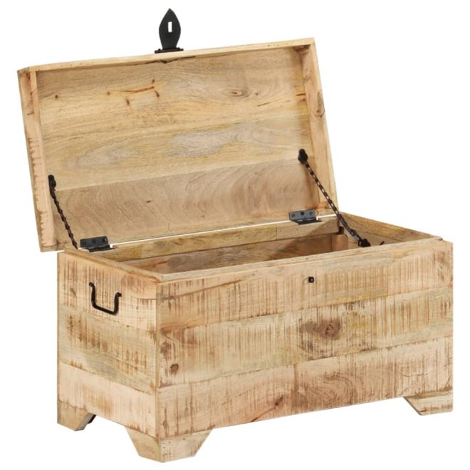 Storage Chest Solid Rough Mango Wood – Light Brown