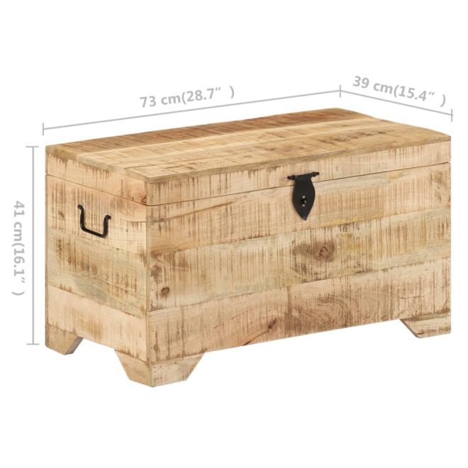 Storage Chest Solid Rough Mango Wood – Light Brown