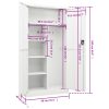 Locker Cabinet 90x40x180 cm Steel – White