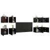 Bourne Wall Mounted TV Cabinets 8 pcs 30.5x30x30 cm – Black