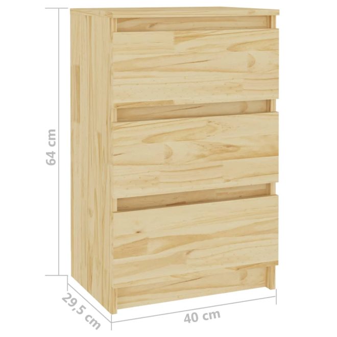 Apollo Bedside Cabinet 40×29.5×64 cm Solid Pine Wood – Brown, 1