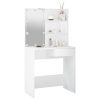 Dressing Table with LED 74.5x40x141 cm – White