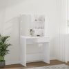 Dressing Table with LED 74.5x40x141 cm – White