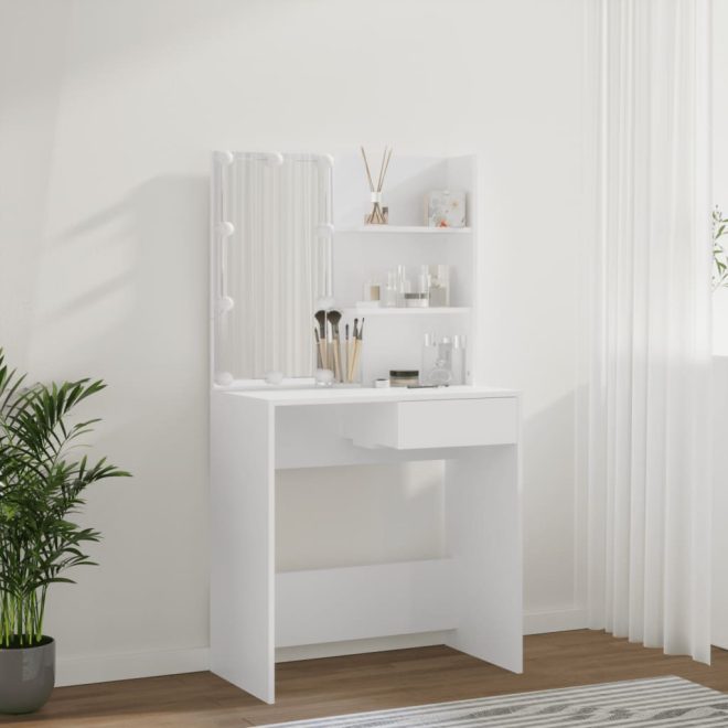 Dressing Table with LED 74.5x40x141 cm – White