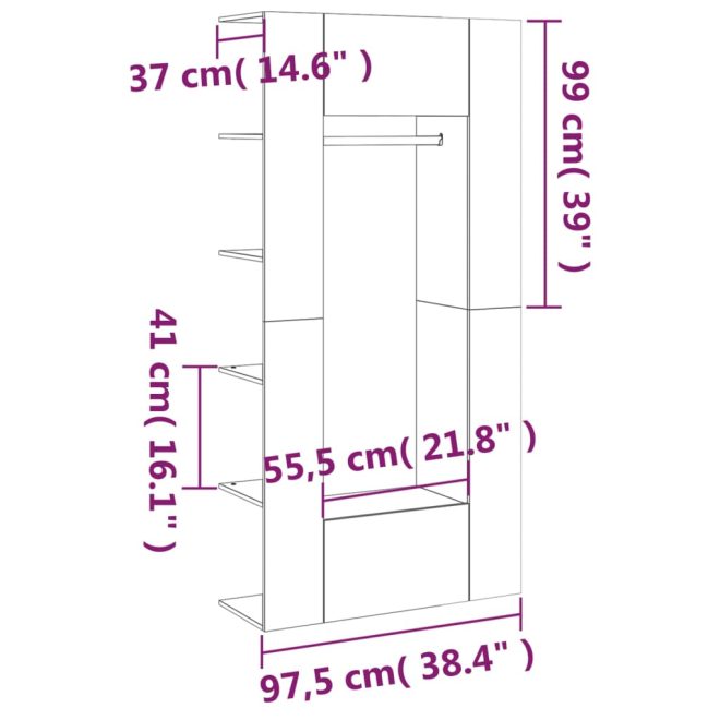 Hallway Cabinets 2 pcs White Engineered Wood