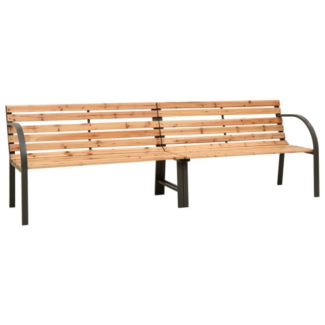 Twin Garden Bench 241 cm Solid Wood Chinese Fir – Brown