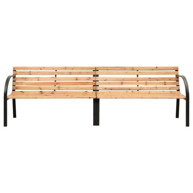 Twin Garden Bench 241 cm Solid Wood Chinese Fir – Brown