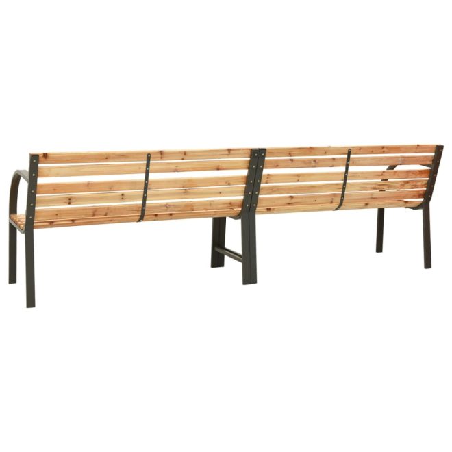 Twin Garden Bench 241 cm Solid Wood Chinese Fir – Brown