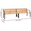 Twin Garden Bench 241 cm Solid Wood Chinese Fir – Brown