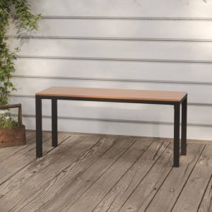 Garden Bench 110 cm Steel and WPC – Brown and Black