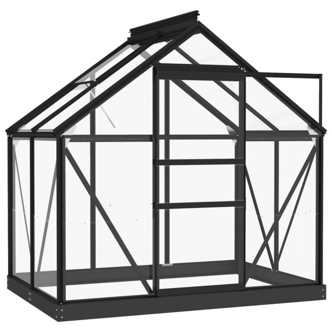 Glass Greenhouse Anthracite Aluminium – 155x103x191 cm