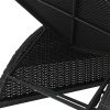 Sun Lounger with Cushion Poly Rattan – Black