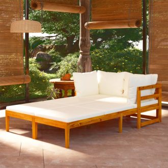 Garden Lounge Set with Cushions Acacia Wood