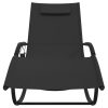 Rocking Sun Lounger Steel and Textilene – Black, 1