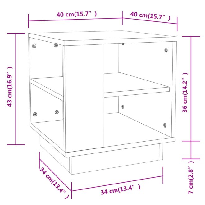 Coffee Table 40x40x43 cm Engineered Wood – White