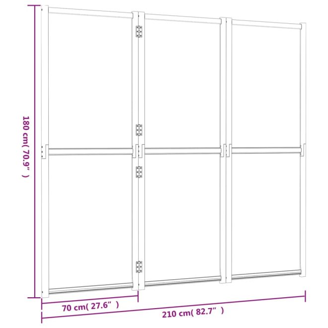 Ellicott Room Divider – 210×180 cm, Black