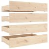 Bed Drawers 4 pcs Solid Wood Pine – 95x57x18 cm, Brown