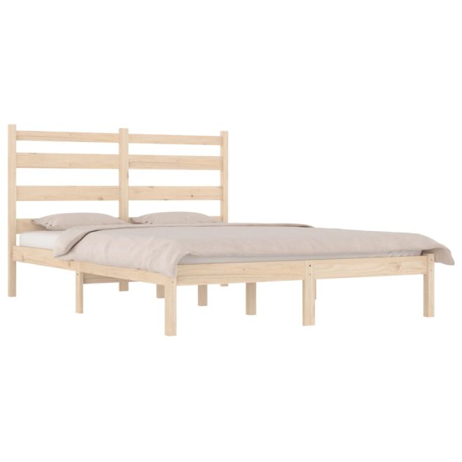 Acres Bed Frame Solid Wood Pine – QUEEN, Brown