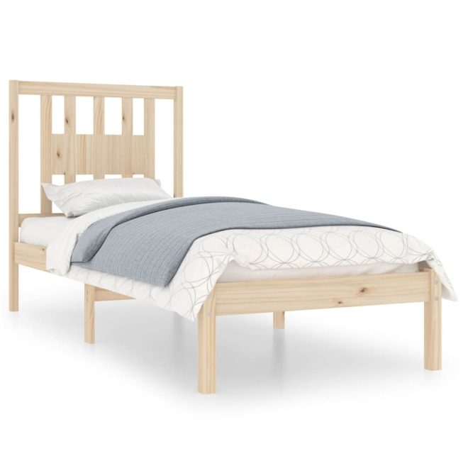 Ponde Bed Frame Solid Wood – SINGLE, Brown