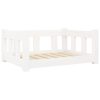 Dog Bed 65.5×50.5×28 cm Solid Wood Pine – White