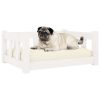 Dog Bed 65.5×50.5×28 cm Solid Wood Pine – White