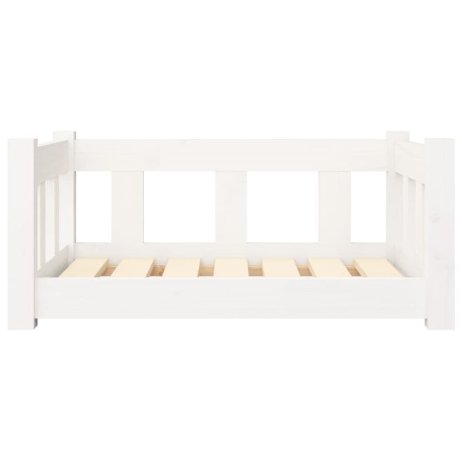 Dog Bed 65.5×50.5×28 cm Solid Wood Pine – White