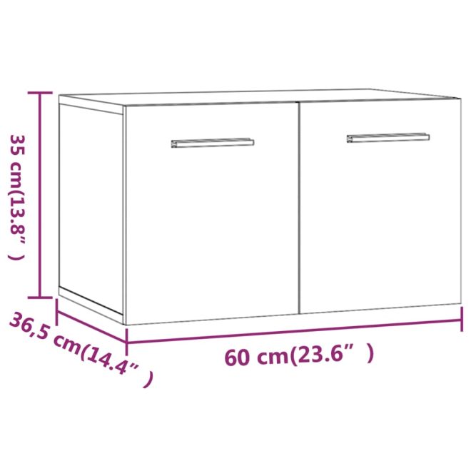 Wall Cabinet 60×36.5×35 cm Engineered Wood – White