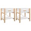 Peoria Bedside Tables 2pcs 42x38x45 cm Engineered Wood – White