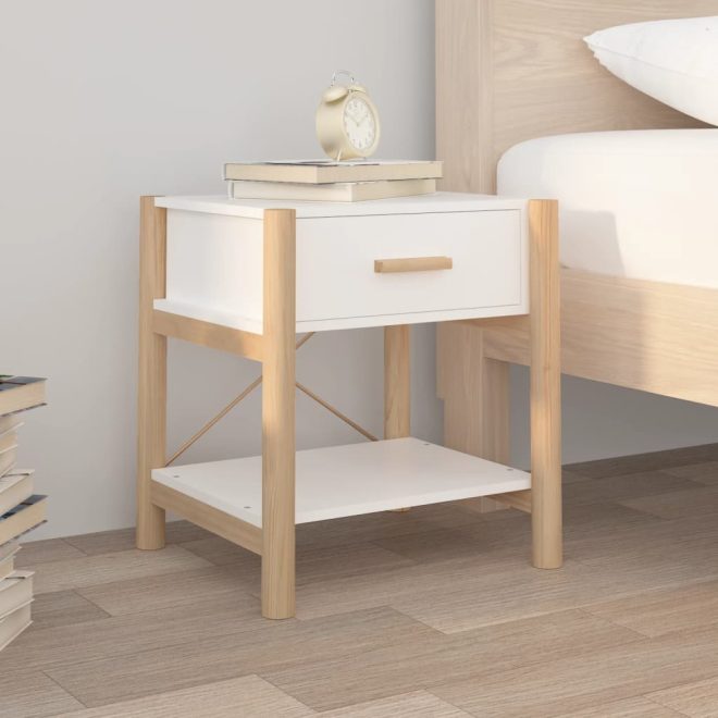 Peoria Bedside Tables 2pcs 42x38x45 cm Engineered Wood – White