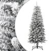 Artificial Slim Christmas Tree with Flocked Snow PVC&PE – 120×48 cm