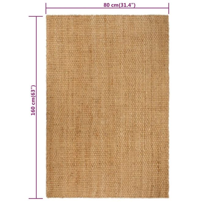 Rug Rectangular Natural Jute – 80×160 cm