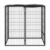 Dog Playpen Black Powder-coated Steel – 100x50x100 cm