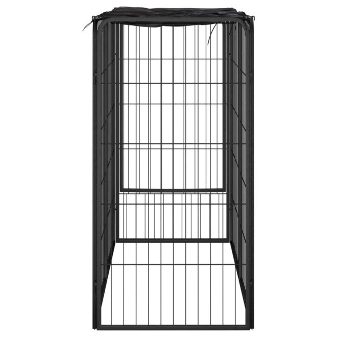 Dog Playpen Black Powder-coated Steel – 100x50x100 cm