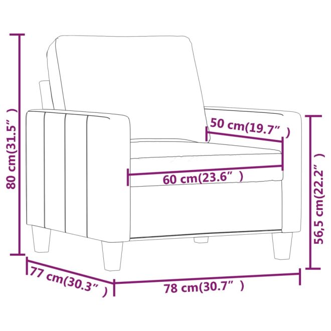 Cheltenham Sofa Chair Faux Leather – 78x77x80 cm, Cappuccino